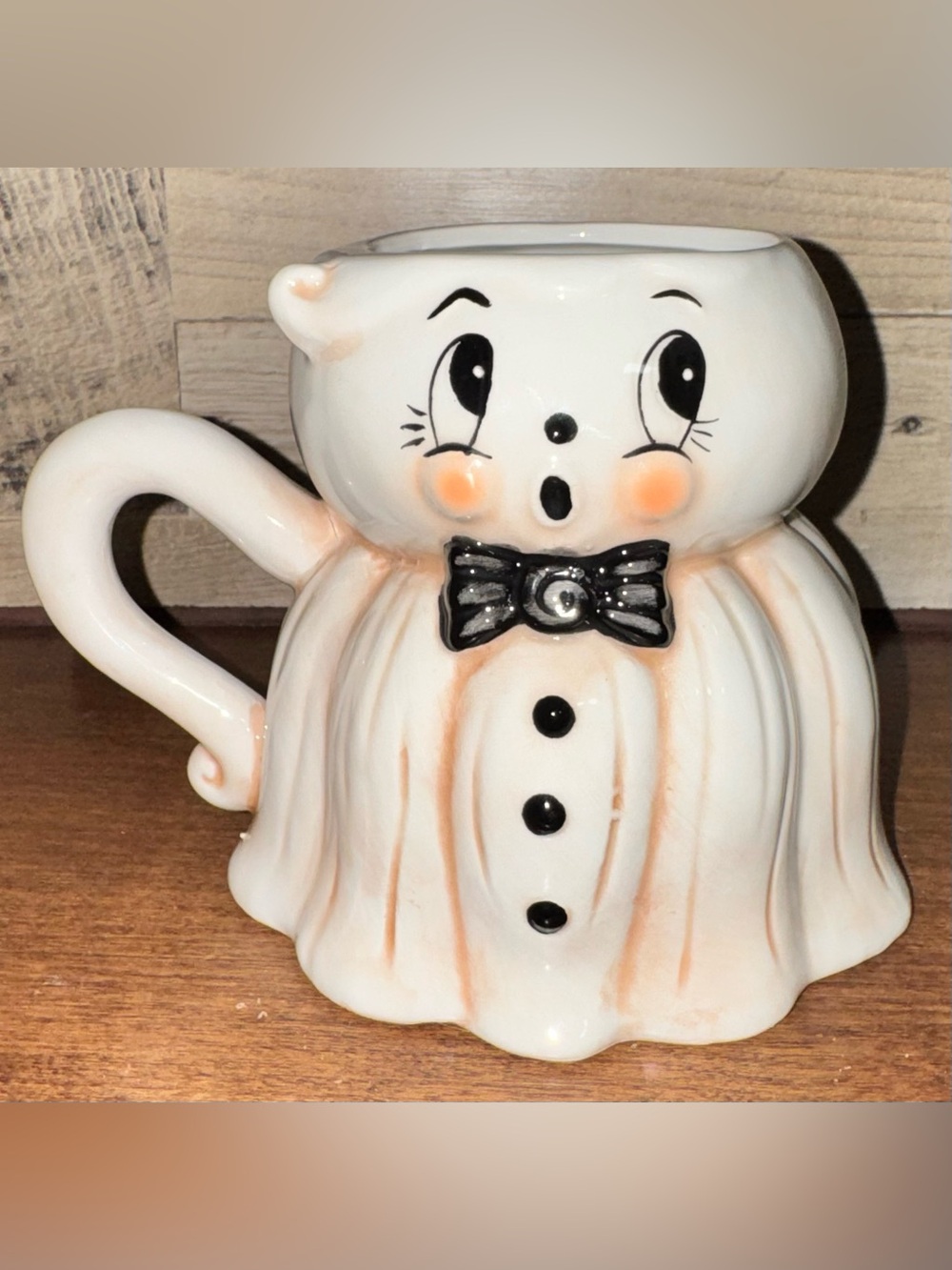 🥰 Johanna Parker Halloween Ghost 👻 Bow Tie Mr. Kooky Spooky 👻 Jumbo Mug 🆕